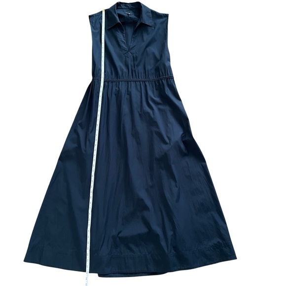 Rag & Bone Soraya 100% Cotton Cut Out Midi Dress in Navy Blue Size Large - Picture 14 of 16